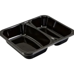 Plastbakke C-Pet sort Standard serie 2-rums hovedret 450/600 ml 22,70cm - 360 stk