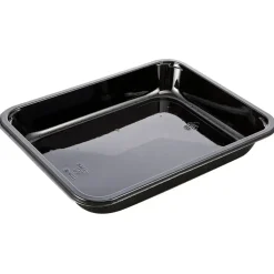Plastbakke C-Pet sort Standard serie 1-rums hovedret 1035 ml 22,70cm - 368 stk
