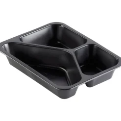 Plastbakke Duniform 227x178x40mm sort PP 3-rums - 216 stk