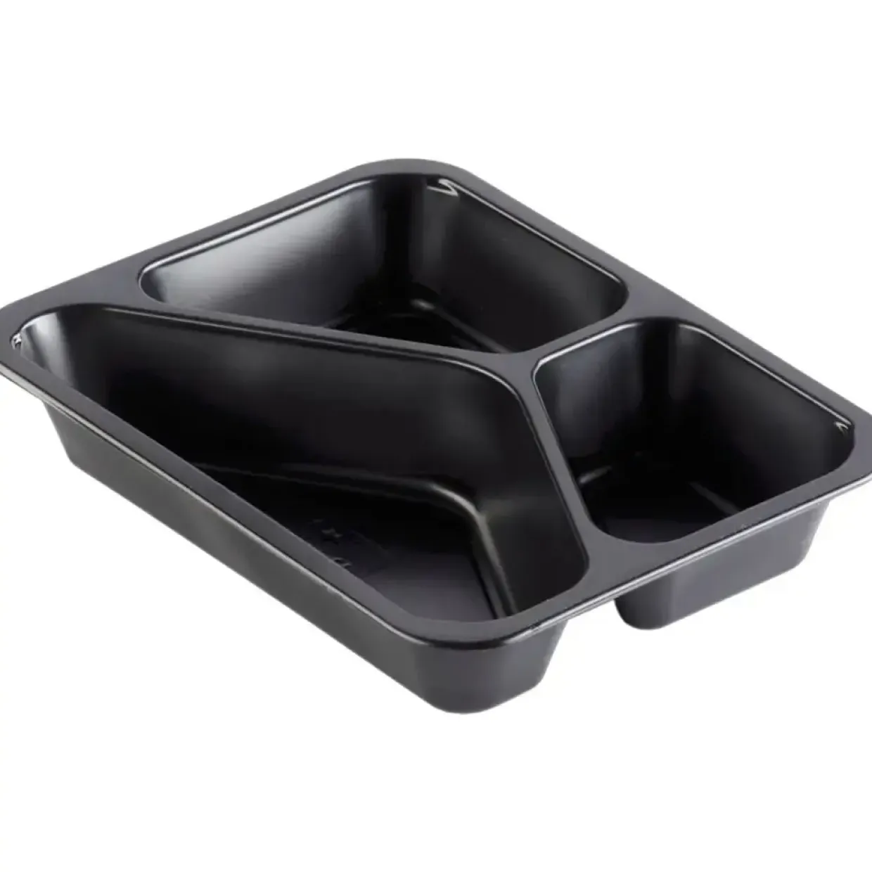 Plastbakke Duniform 227x178x40mm sort PP 3-rums - 216 stk