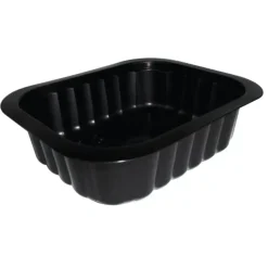 Plastbakke, Duni, 13,8x11,4x3,5cm, 350 ml, sort, PP, 1-rums - 300 stk