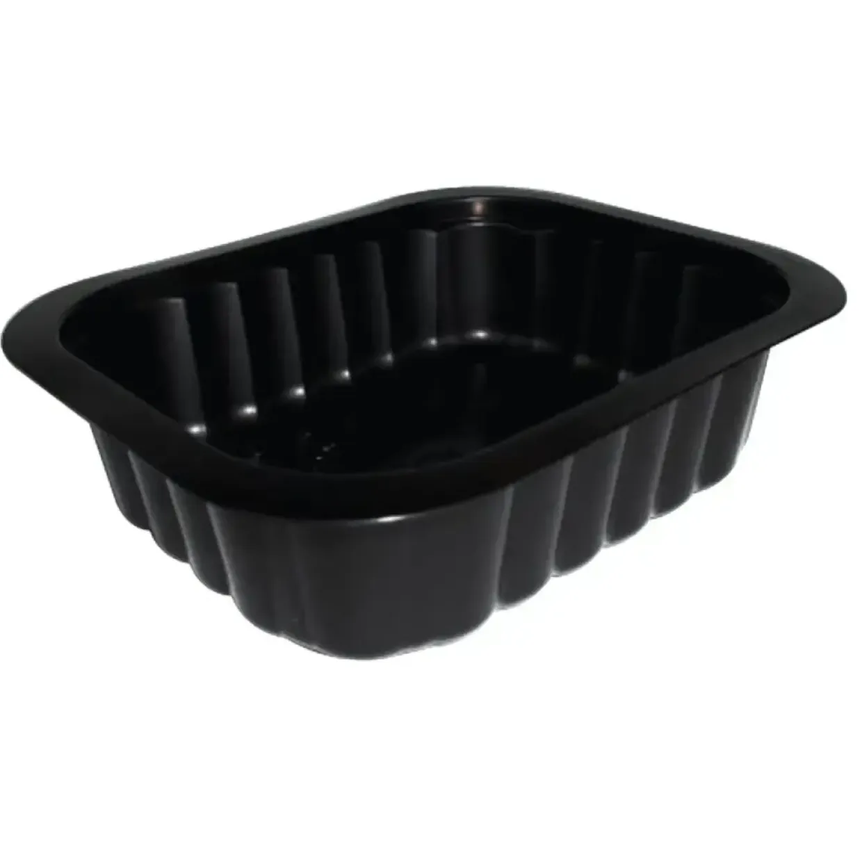 Plastbakke, Duni, 13,8x11,4x3,5cm, 350 ml, sort, PP, 1-rums - 300 stk