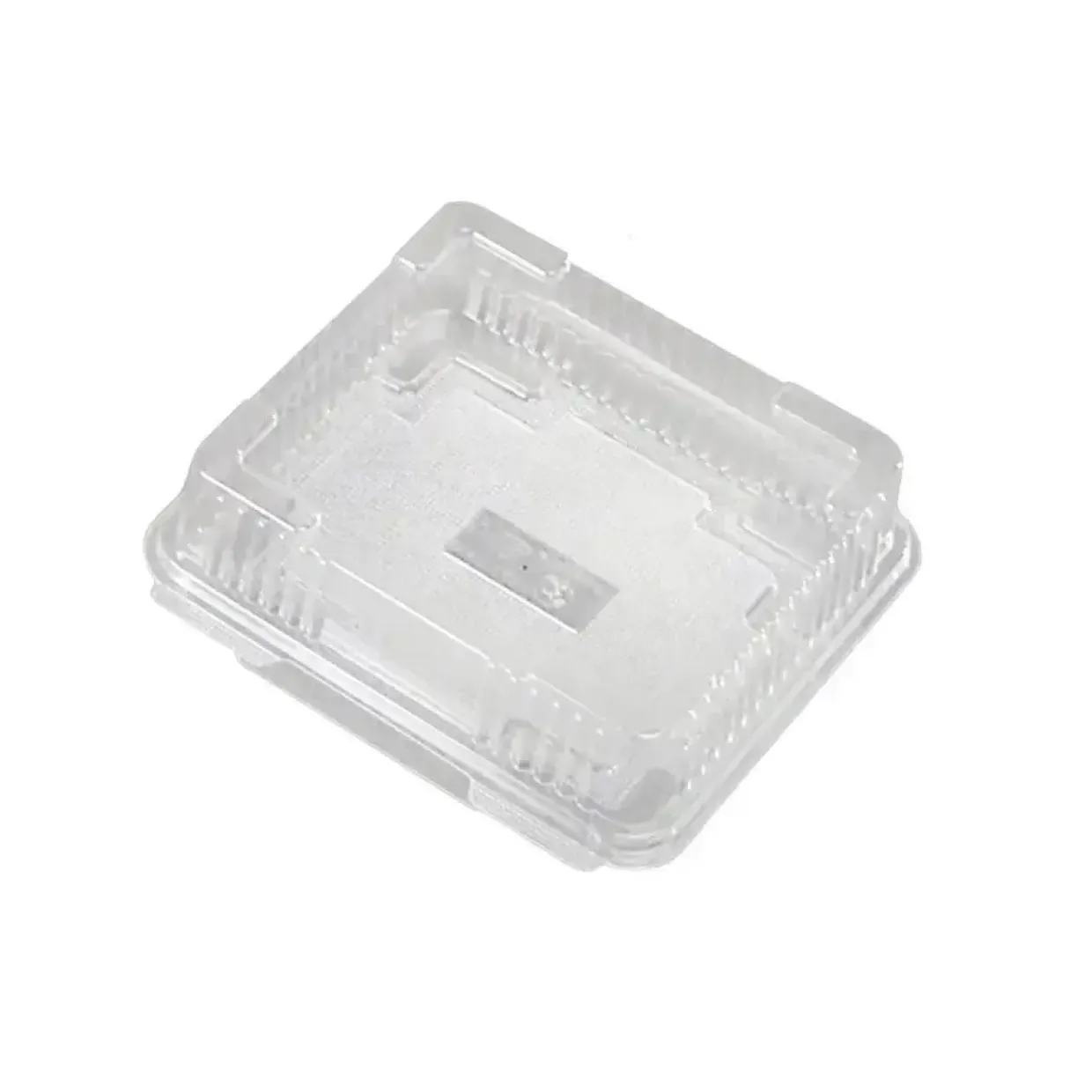 Plastbakke med hængslet låg v425 kageæske 203 x 190 x 62 mm - 350 stk