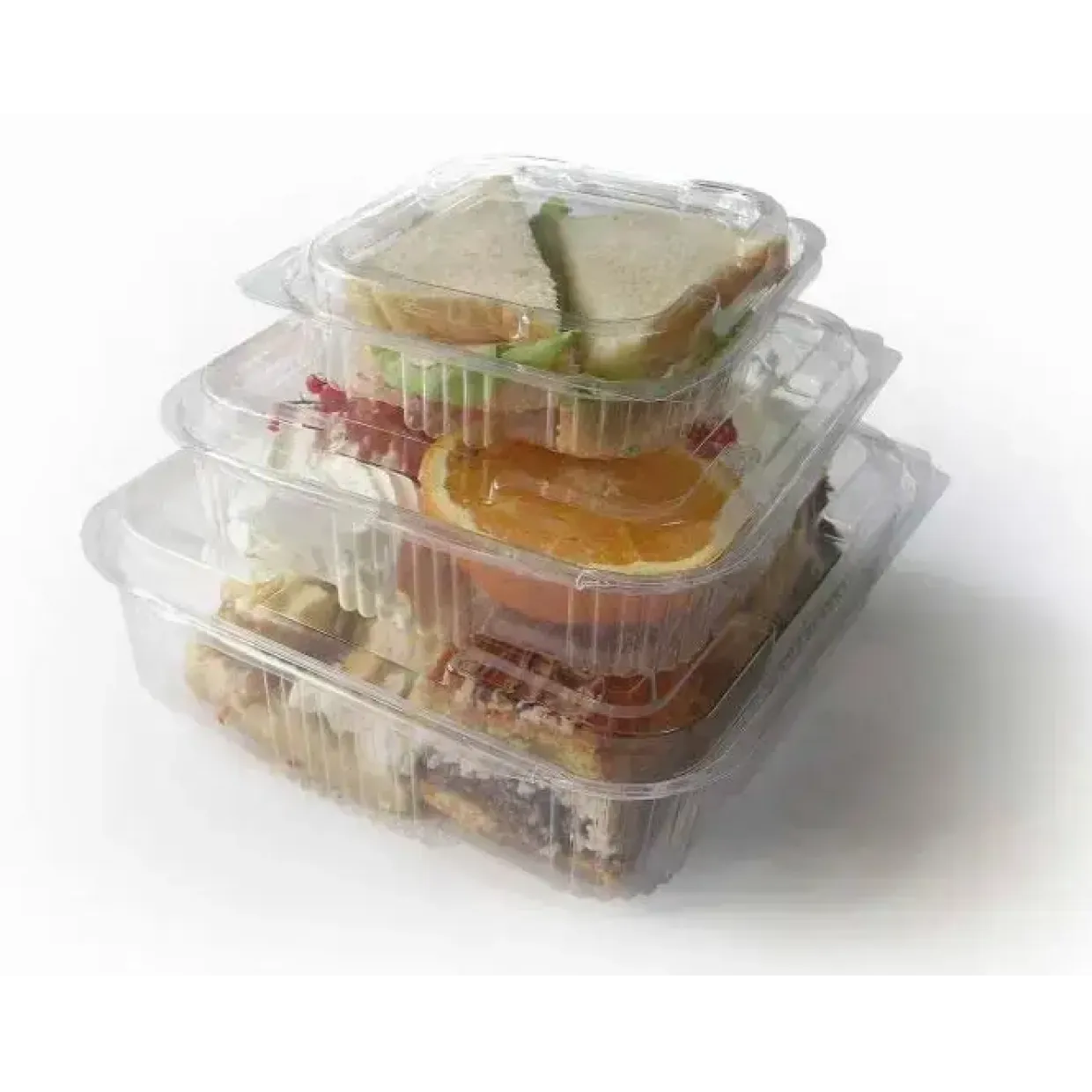 Plastbakke med hængslet låg v494 135 x 128 x 50 mm 375 ml - 600 stk