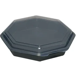 Plastbakke, Octaview, sort, med hængslet låg, 1000 ml - 190 stk