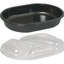 Plastbakke PP sort PP menuserie 1-rums hovedret 1000 ml 23,80cm - 240 stk
