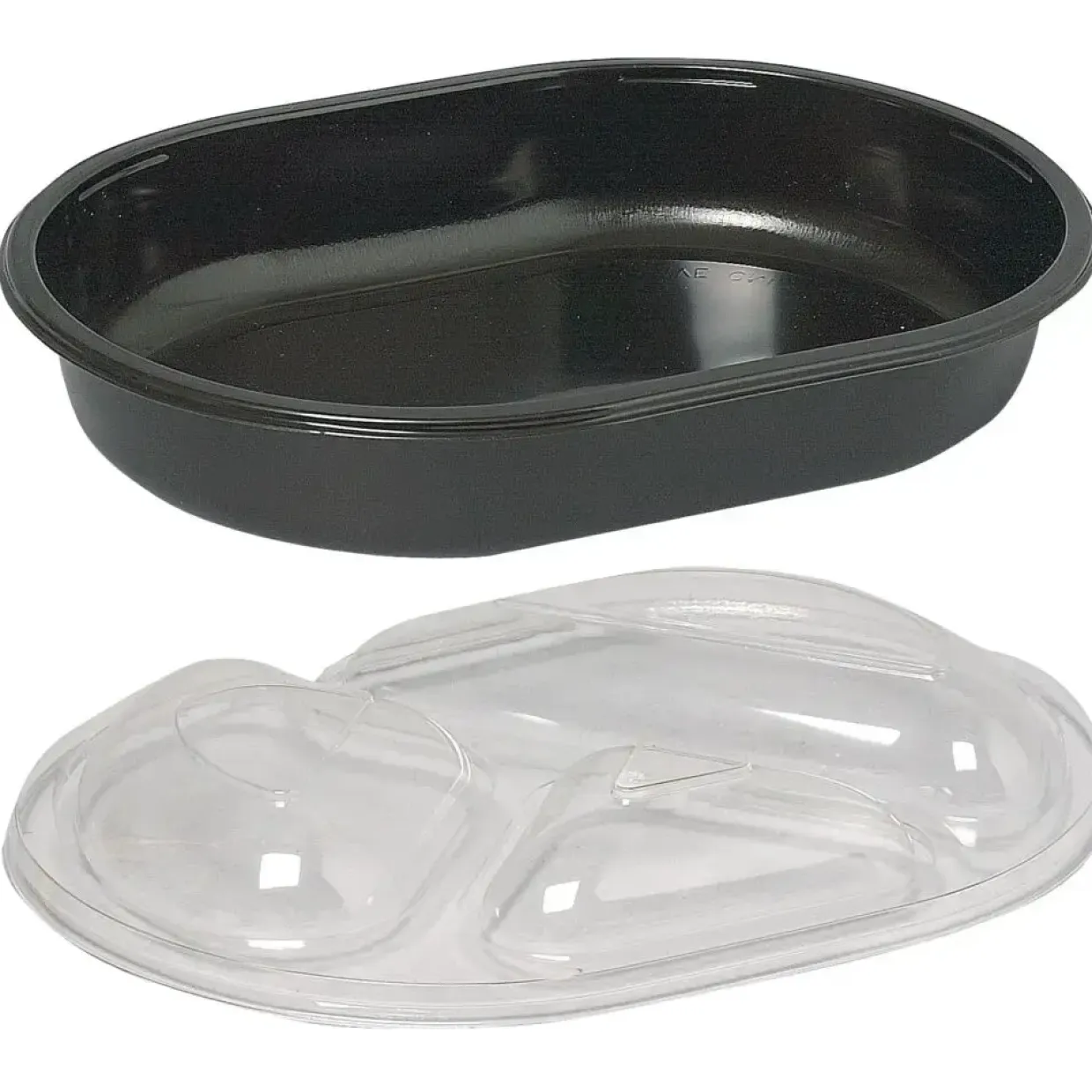 Plastbakke PP sort PP menuserie 1-rums hovedret 1000 ml 23,80cm - 240 stk