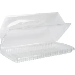 Plastbakke - RPET - Transparent - 23x13,2x7 cm - Med Hængslet Låg - 270 stk
