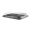 Plastbakke 1-rum 460x300 mm sort fad med løst klart låg RPET - 25 stk/krt