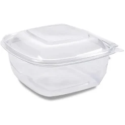 Plastbakke SquarePac 750 ml 179x174x50 mm Hængslet låg APET Klar - 4 pk x 75 stk/krt