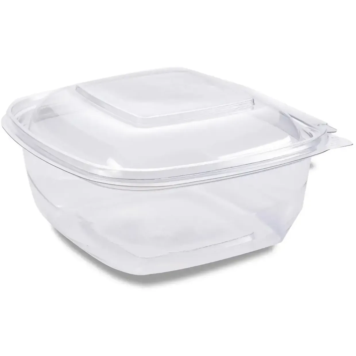 Plastbakke SquarePac 750 ml 179x174x50 mm Hængslet låg APET Klar - 4 pk x 75 stk/krt