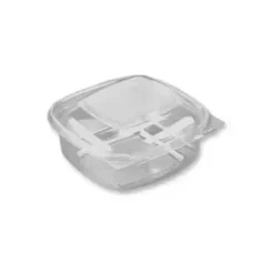 Plastbakke SquarePac 250 ml 130x127x40 mm Hængslet låg APET Klar - 6 pk x 100 stk/krt