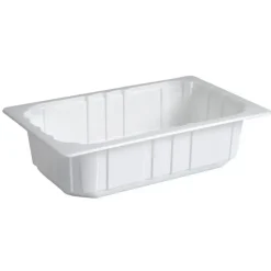 Plastbakke 26,5x16,2x7cm 2000 ml hvid PP 1-rums 1|4 GN - 150 stk