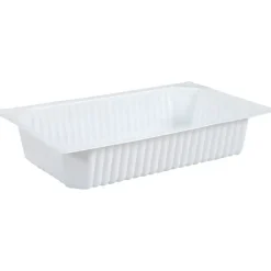 Plastbakke 26,5x16,2x5cm 1500 ml hvid PP 1-rums 1|4 GN - 200 stk