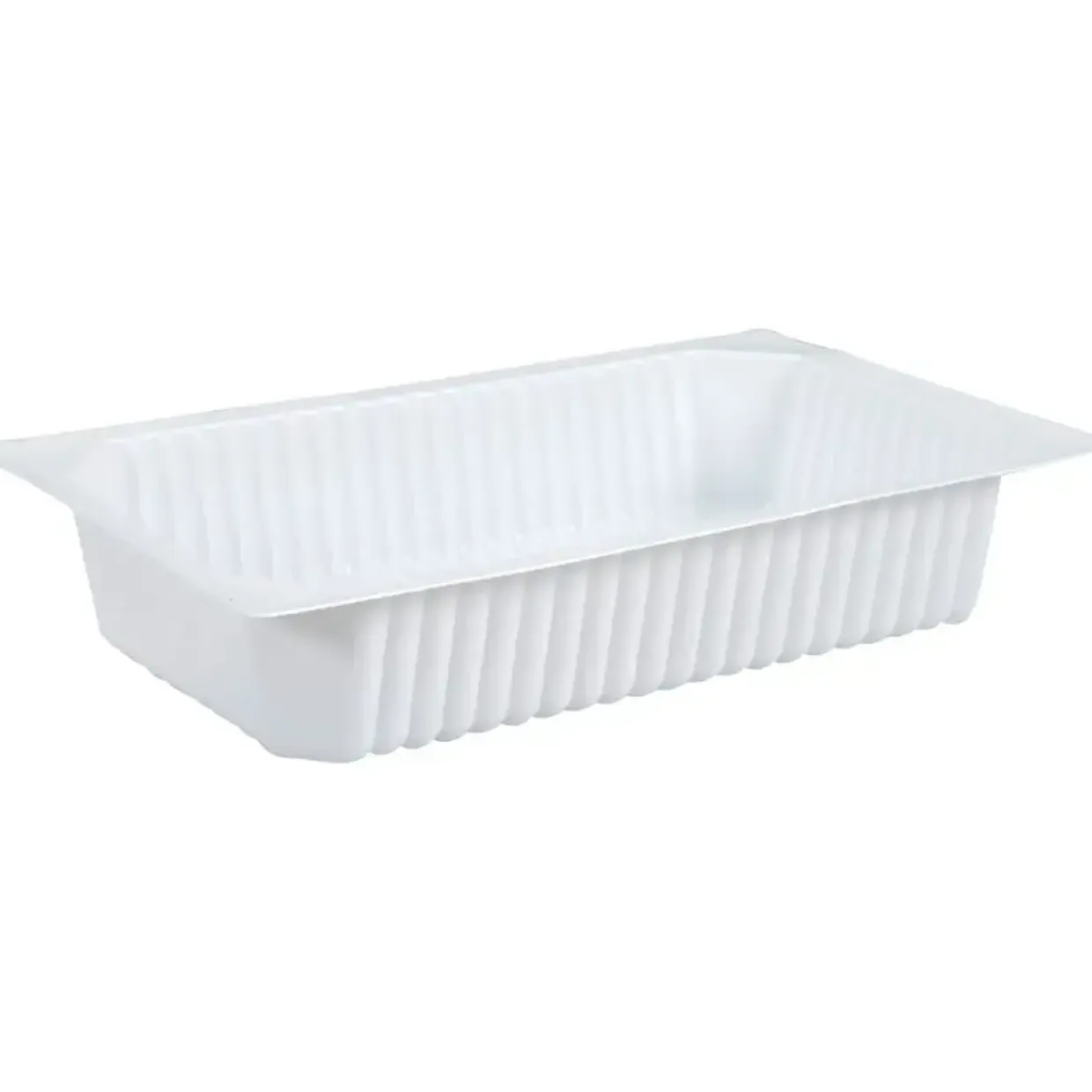 Plastbakke 26,5x16,2x5cm 1500 ml hvid PP 1-rums 1|4 GN - 200 stk