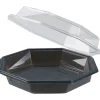 Plastbakke, 19x19x6cm, 632 ml, 632 ml, mørkegrå, APET, med hængslet låg, octaview - 280 stk