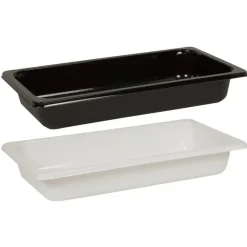 Plastbakke - 32,4x17,6x4,8cm 1935 ml 1980 ml sort CPET 1-rums standard serie 1|3 GN - 216 stk