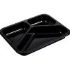 Plastbakke 22,7x17,8x3cm 760 ml sort CPET 3-rums 150/210/400 ml hovedret - 492 stk