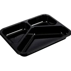 Plastbakke 22,7x17,8x3cm 760 ml sort CPET 3-rums 150/210/400 ml hovedret - 492 stk