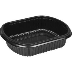 Plastbakke, 20,7x17x5cm, 1000 ml, sort, PP, 1-rums, stor - 300 stk
