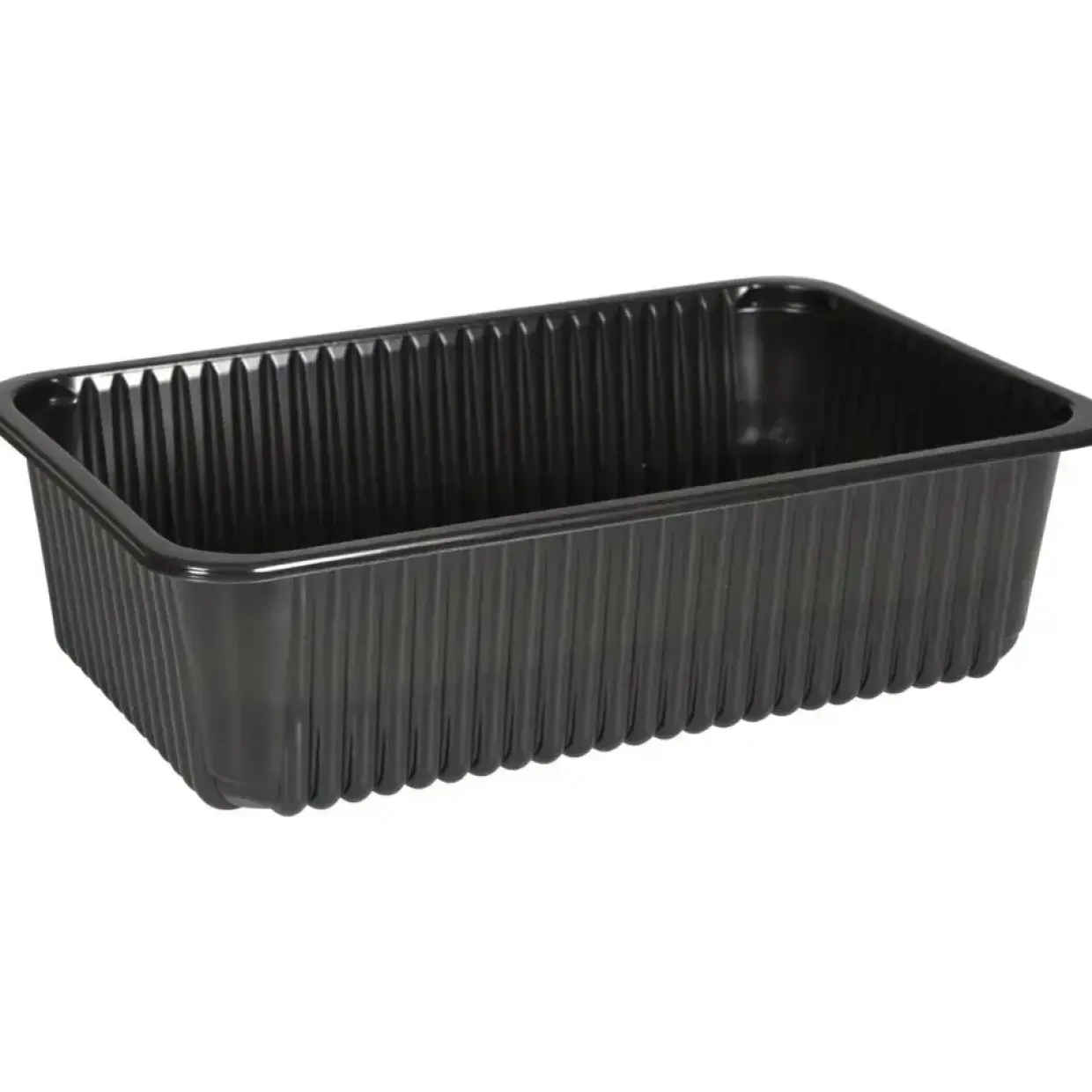 Plastbakke - 27,5x17,5x7,5cm PP 1-rums - Kødbakke i sort - 160 stk