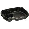 Plastbakke 25,5x19x4,5cm sort PP 3-rums 678|179|179 ml take away - 320 stk