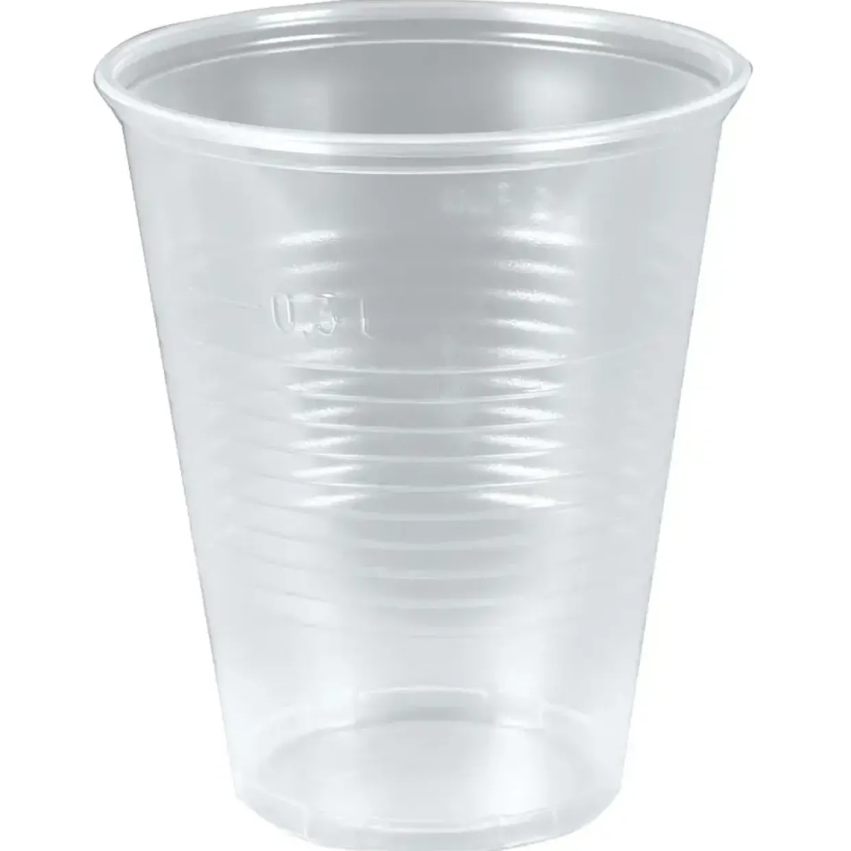 Plastik krus til fadøl 11cm Ø9,5cm 30 cl klar PP med riller - 1600 stk