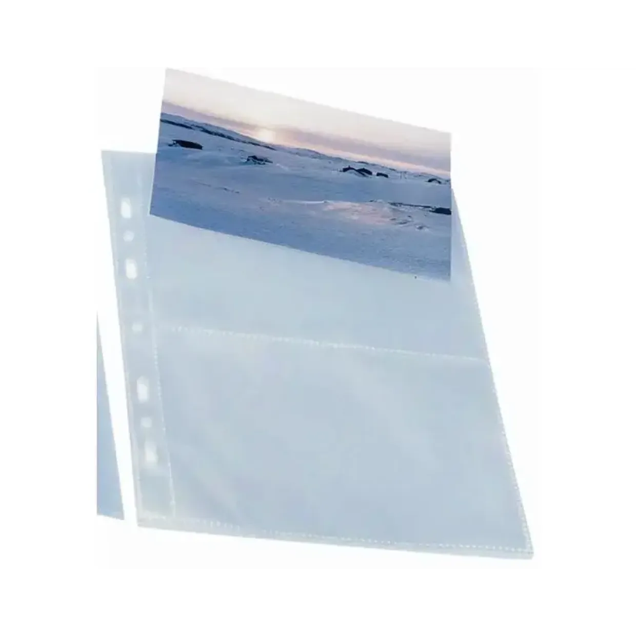 Plastiklomme - Bantex A5 til 4 postkort - 10x15cm - Transparent - 0,11mm - 10 stk