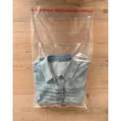 Plastikpose med tapelukning 510x750+50x0,035mm klar 100stk