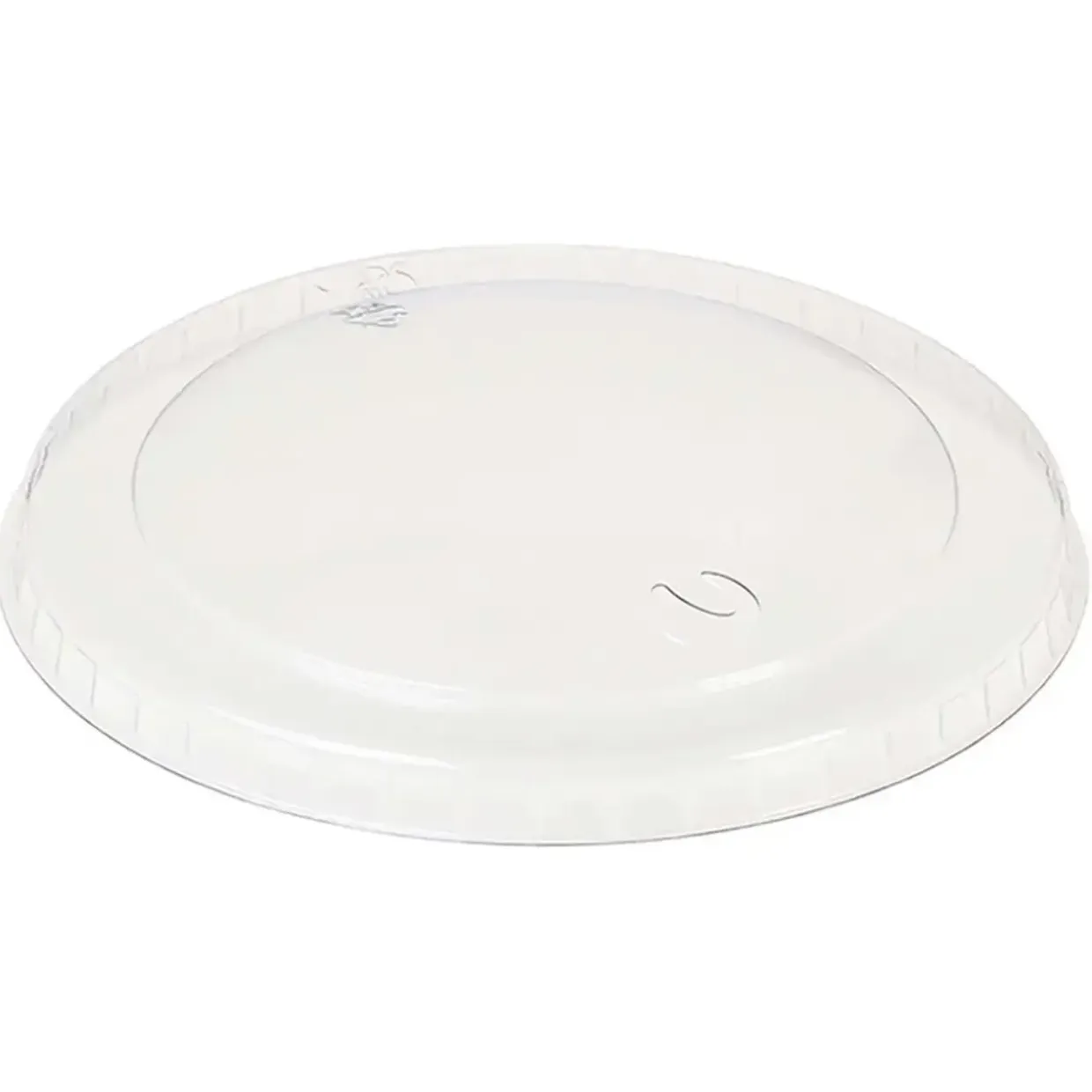 Plastlåg Ø75 mm Bionedbrydelig PLA Klar til isbæger 100 ml - 20 ps x 50 stk/krt