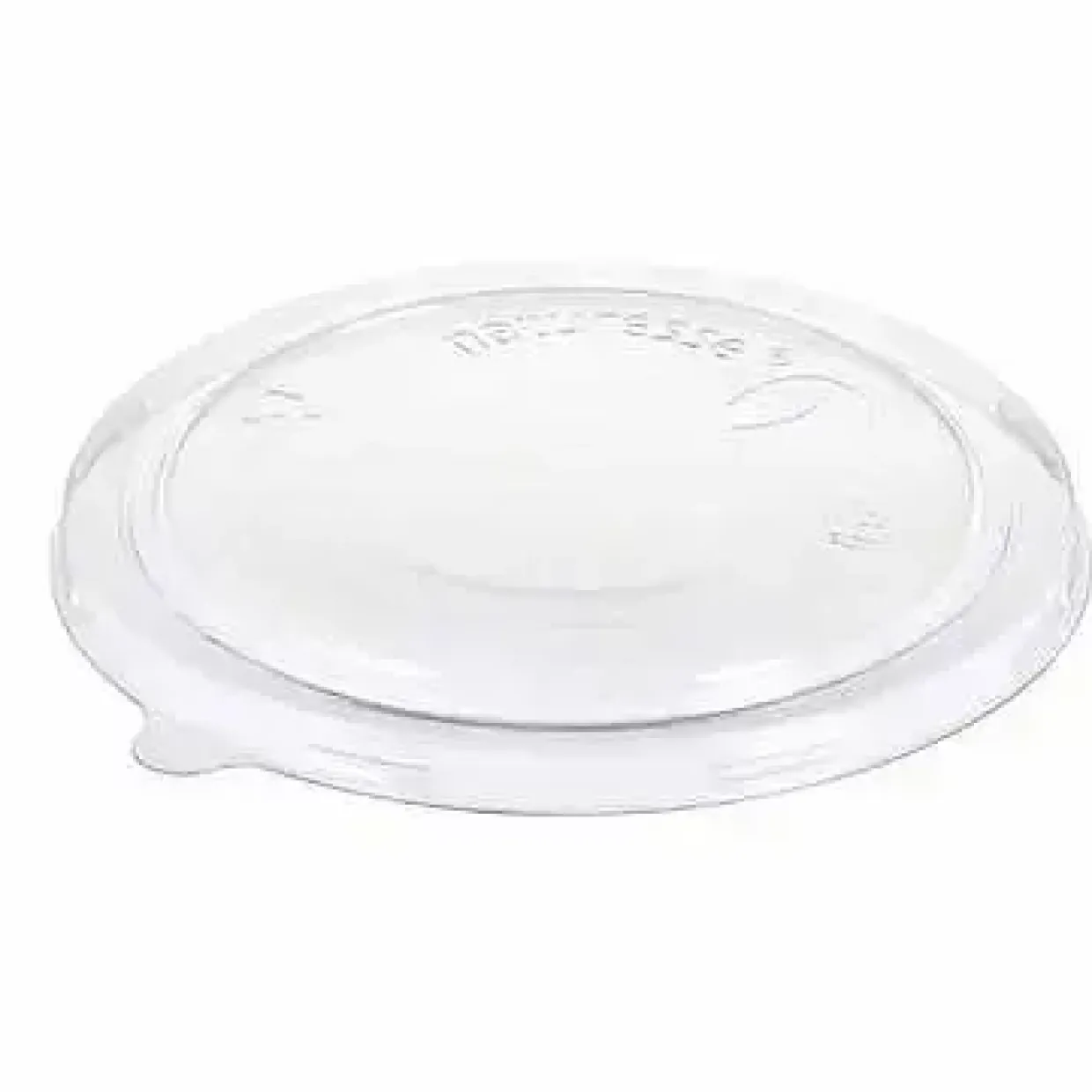 Plastlåg Naturesse Fladt Rund Ø150mm PLA med Antidug Klar - 6 pk x 50 stk/krt