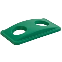 Plastlåg, Rubbermaid, med 2 huller, til kildesortering af flasker, dåser og kopper/glas, grøn,