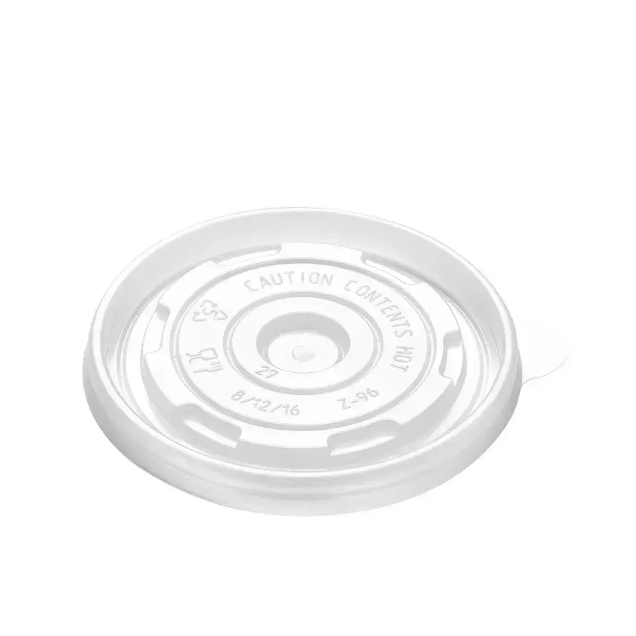 Plastlåg Rund Ø96xH8mm PP Klar til Soup-To-Go Papbæger 25/35/50cl - 20 pk x 50 stk/krt