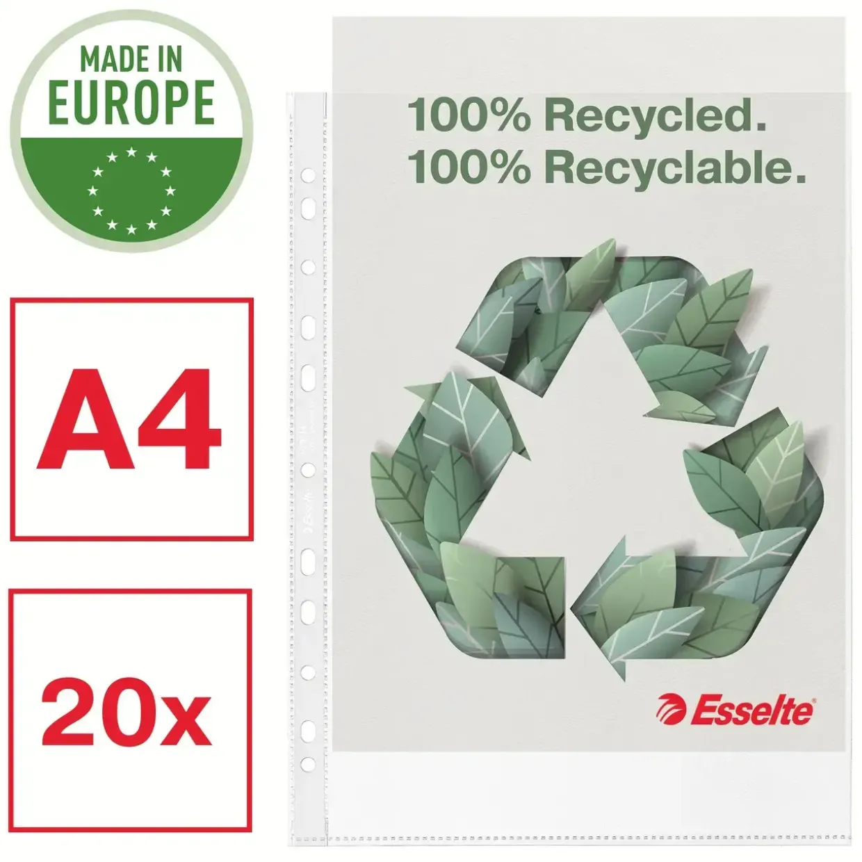 Plastlomme - Esselte Lomme PP præget A4 - 70 my