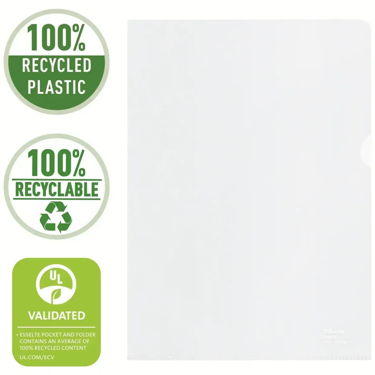 Plastlomme, Esselte recycled 100my PP præg A4