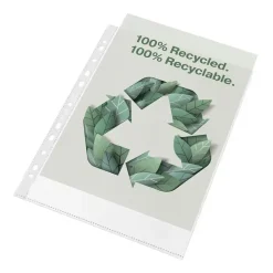 Plastlomme Esselte Recycled A4 70my m. præg 100stk