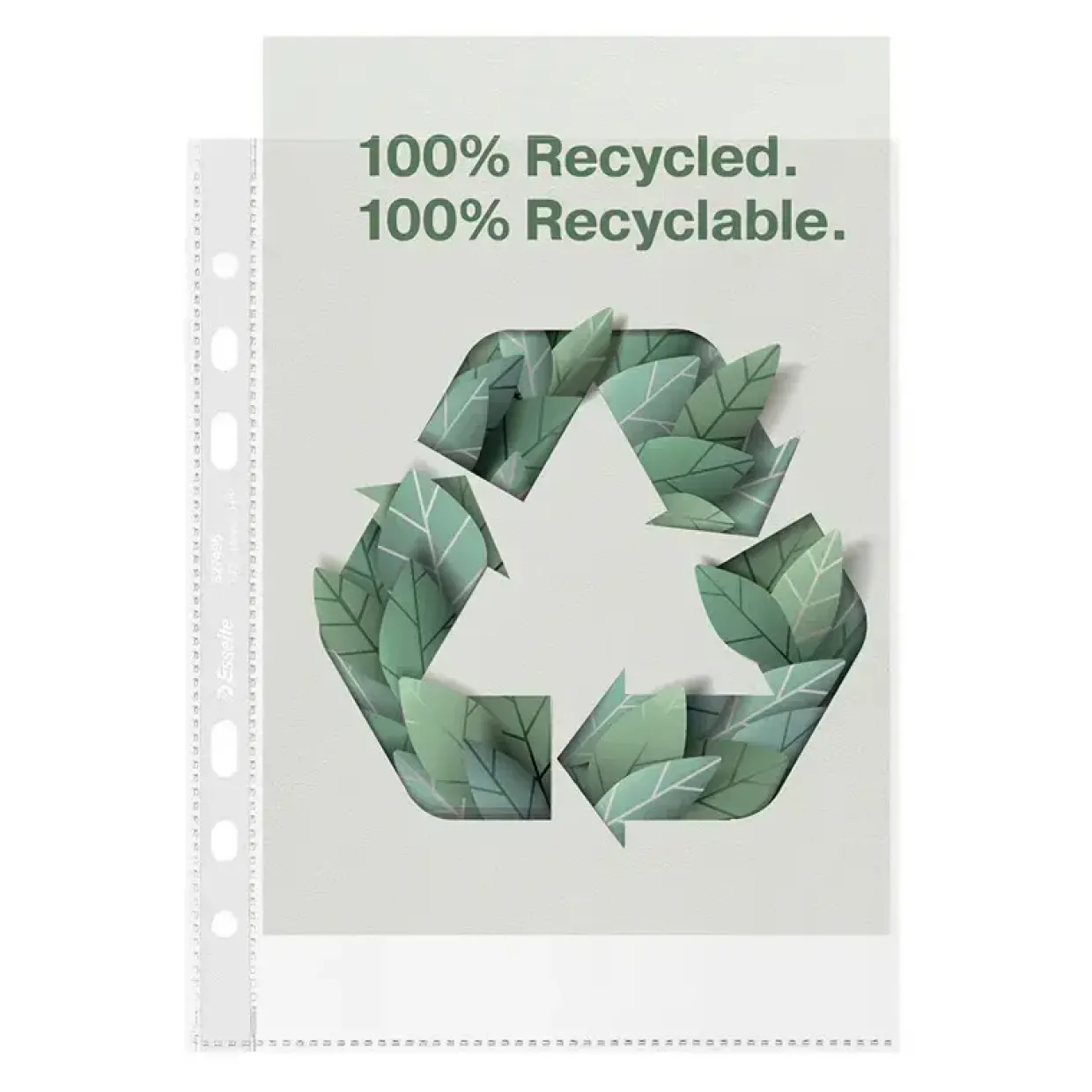 Plastlomme Esselte Recycled A5 70my m. præg 100stk