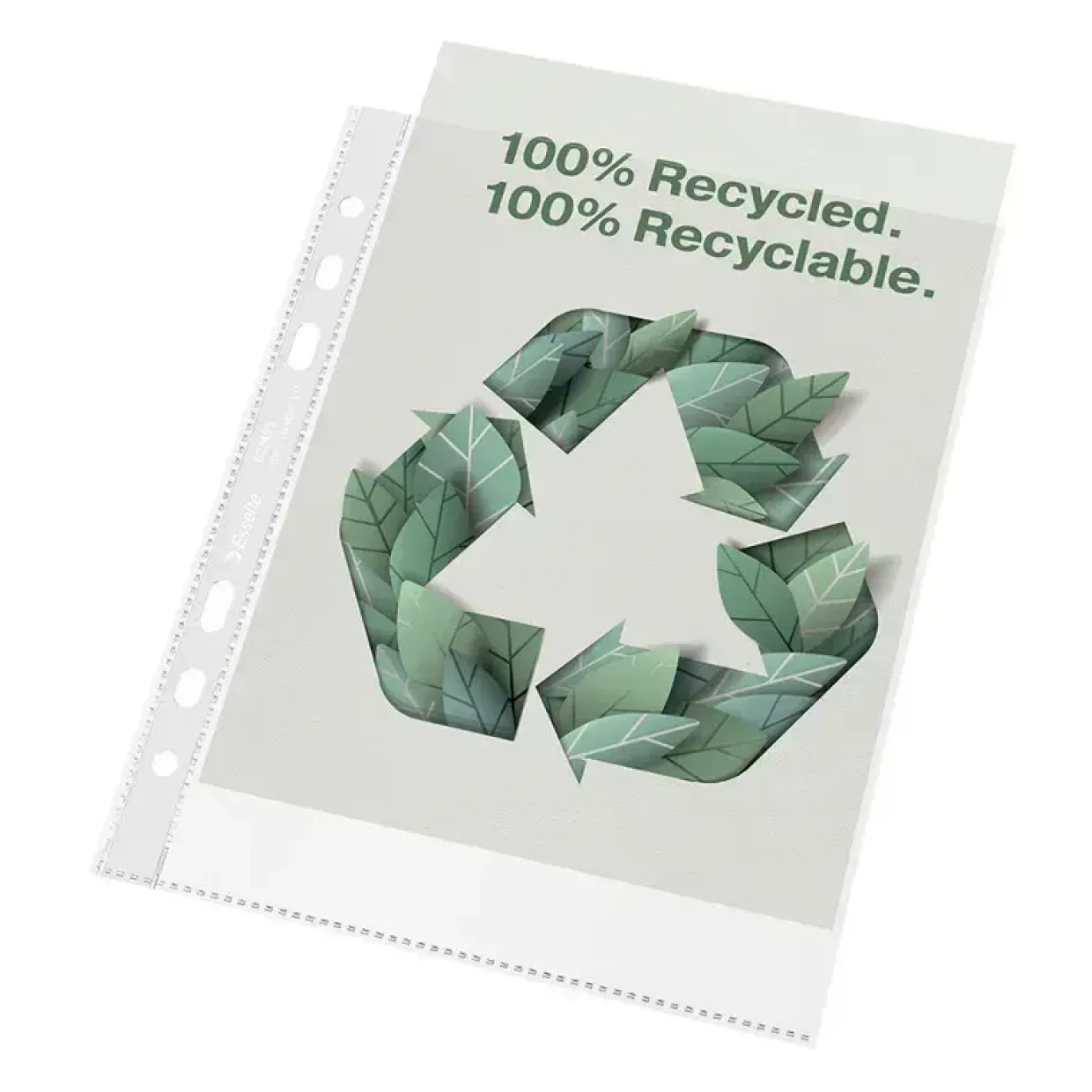 Plastlomme Esselte Recycled A5 70my m. præg 100stk