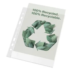 Plastlomme Esselte Recycled A4 100my m. præg 50stk