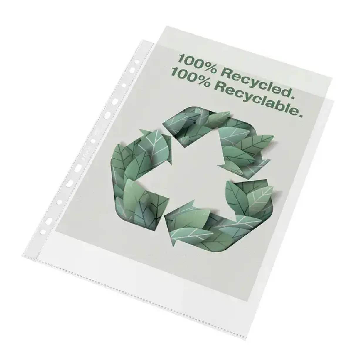 Plastlomme Esselte Recycled A4+ 100my m. præg 100stk