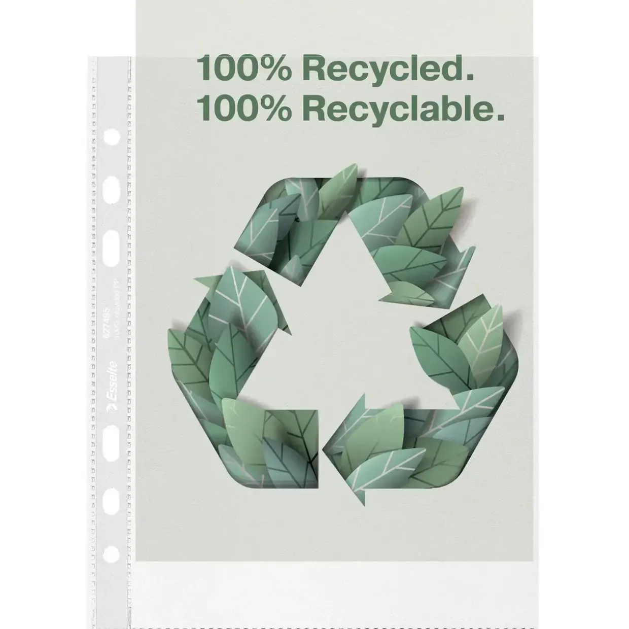 Plastlommer A5 Esselte recycled 70my PP præg (100)