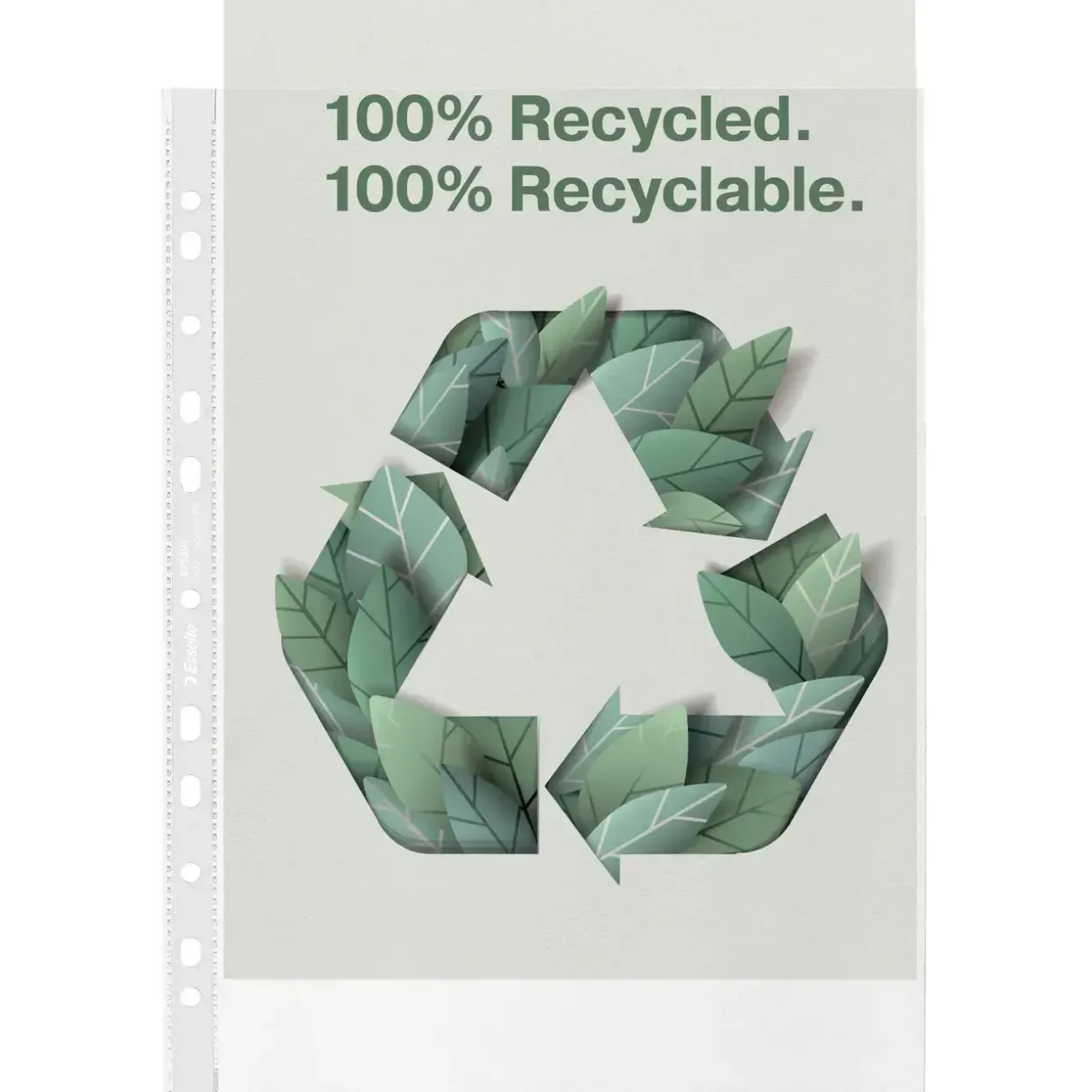 Plastlommer A4 Esselte recycled 100my PP præg (50)