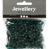 Plastperler, diam. 6 mm, hulstr. 2 mm, flaskegrøn, 40g, ca. 150 stk.