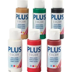 Plus Color hobbymaling, julefarver, 6x60ml