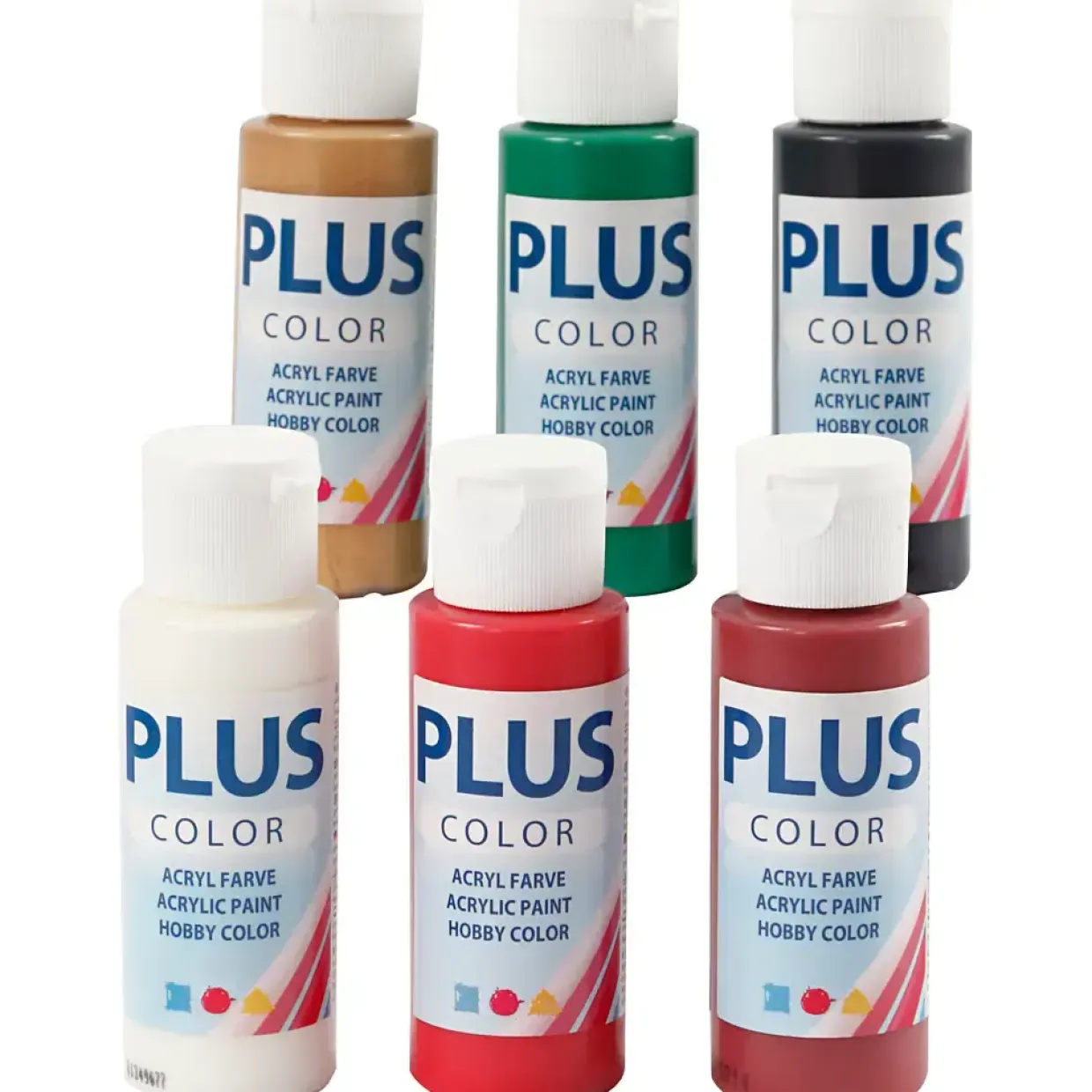 Plus Color hobbymaling, julefarver, 6x60ml