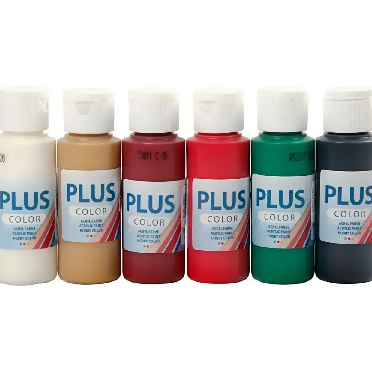 Plus Color hobbymaling, julefarver, 6x60ml