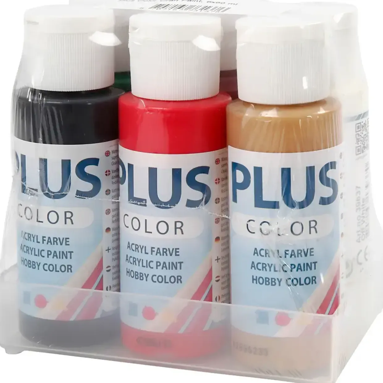 Plus Color hobbymaling, julefarver, 6x60ml