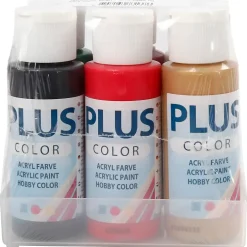 Plus Color hobbymaling, julefarver, 6x60ml