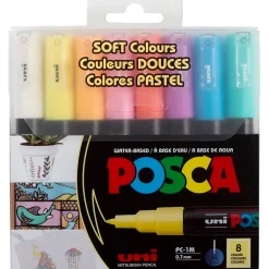 Posca Tusch, nr. PC-1M, streg 0,7 mm, extra-fine, ass, lys, 8 stk./ 1 stk.