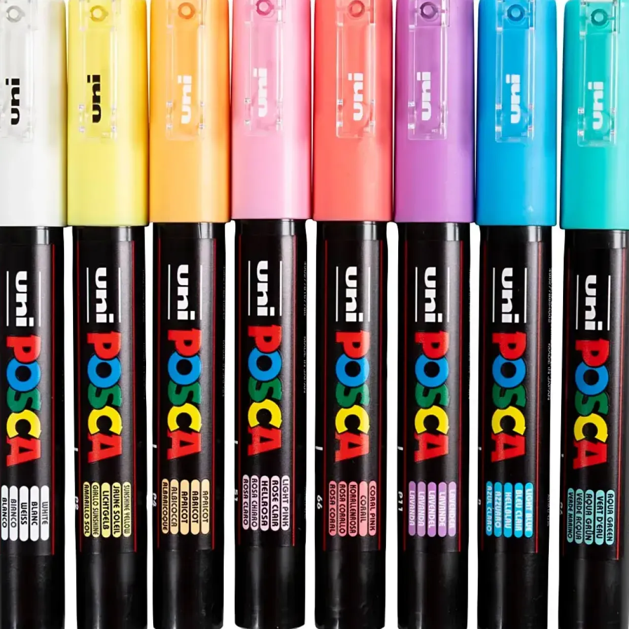 Posca Tusch, nr. PC-1M, streg 0,7 mm, extra-fine, ass, lys, 8 stk./ 1 stk.